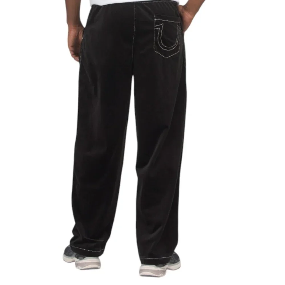 True Religion Big T Baggy Black Velvet Pants Men's Size S M XL NWT